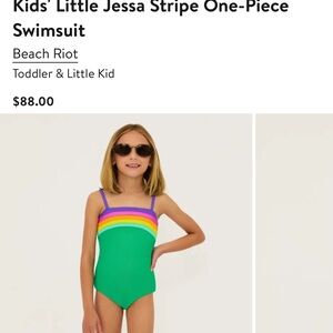 ***ISO***Beach Riot Kids' Jessa One-Piece Swimsuit - Green and Rainbow